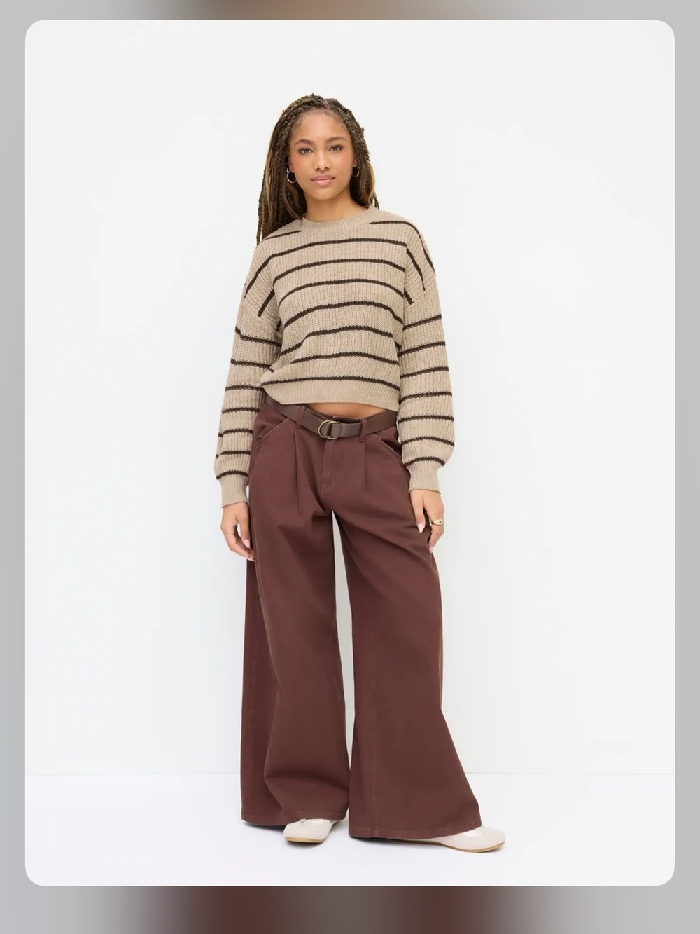 Cider STRIPED KNIT ROUND NECKLINE LONG SLEEVE TOP XL WC19-18 pumpkin season